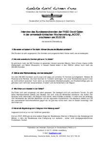   	  
 Föderation der Aramäer (Suryoye) in Deutschland (FASD) e.V. Federation of the Arameans (Syriacs) in Germany __________________________________________________________________________________