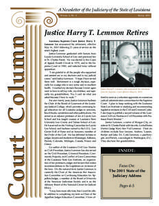 A Newsletter of the Judiciary of the State of Louisiana  Court Column Volume 4, No. 2