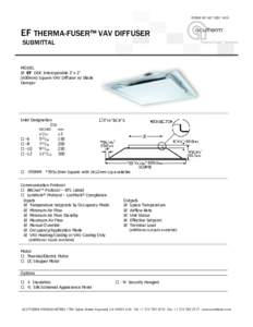 FORMREVEF THERMA-FUSER™ VAV DIFFUSER SUBMITTAL  MODEL