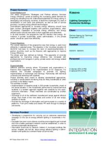Project Summary Project Background The sector programme 
