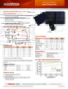 APPLICATION BRIEF  Solar Charging Mat Alta Devices enables high-output mobile power flexible charging mats