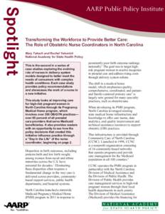 Transforming the Workforce to Provide Better Care: The Role of Obstetric Nurse Coordinators in North Carolina