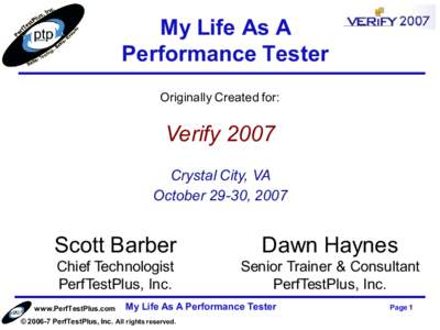 Principles of Performance Testing