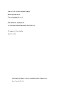 Staten Island / Staten Island Museum / Charles W. Leng / Conference House / James Chapin / New York / Geography of New York City / William T. Davis