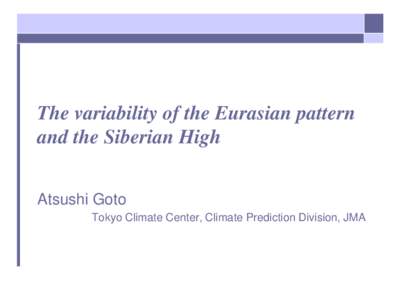 Meteorology / Statistical forecasting / Teleconnection / Hindcast / European Union / Arctic oscillation / Linear regression / Time series / Atmospheric sciences / Weather prediction / Statistics