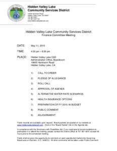 Hidden Valley Lake Community Services DistrictHartmann Road Hidden Valley Lake, CA fax