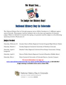 National History Day in Colorado, 2013