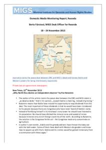    	
   Domestic	
  Media	
  Monitoring	
  Report,	
  Rwanda	
   	
  