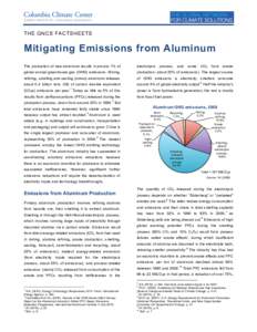 THE GNCS FACTSHEETS  Mitigating Emissions from Aluminum The production of new aluminum results in around 1% of  electrolysis