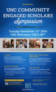 8th ANNUAL  UNC COMMUNITY ENGAGED SCHOLARS  Symposium