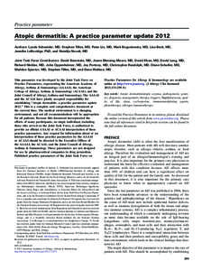 Atopic dermatitis: A practice parameter update 2012