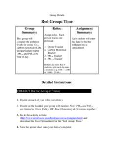 Group Details  Red Group: Time Group Summary: This group will