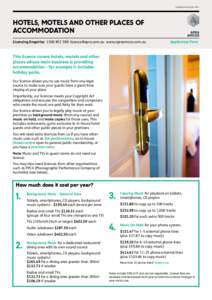 Updated December[removed]HOTELS, MOTELS AND OTHER PLACES OF ACCOMMODATION Licensing Enquiries[removed]removed] www.apraamcos.com.au