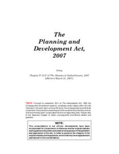 Planning and Development Act, 2007
