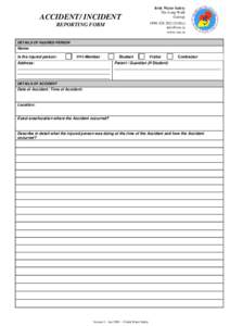 IWS Accident Reporting Form Version 1.0