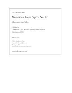 Dumbarton Oaks / Asia / Mosaic / Science / Washington /  D.C. / Outline of the Byzantine Empire / Islamic law in Constantinople / Constantinople / Byzantine Empire / Byzantine studies