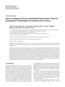 Adverse Prognostic Factors and Optimal Intervention Time for Kyphoplasty/Vertebroplasty in Osteoporotic Fractures