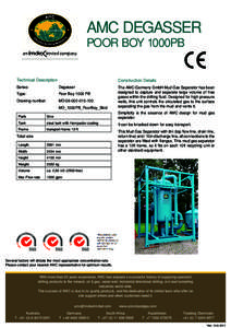 AMC DEGASSER POOR BOY 1000PB Technical Description Construction Details