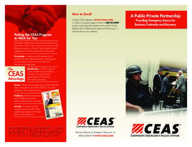 How to Enroll  Putting the CEAS Program to Work for You  Visit the CEAS website at www.ceas.com