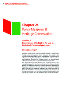 54  Chapter 2: Policy Measures @ Heritage.Conservation Section 3: Experiences of Adaptive Re-use in Mainland China and Overseas  Chapter 2:
