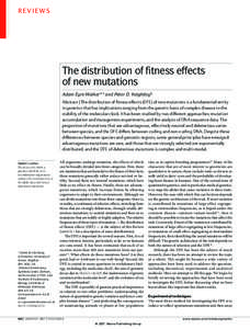 REVIEWS  The distribution of fitness effects