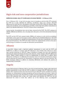 Améliorer la conformité aux normes de LBC/FT dans le monde : un processus permanentoctobre 2012