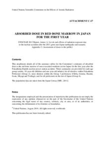 ABSORBED DOSE IN RED BONE MARROW IN JAPAN FOR THE FIRST YEAR