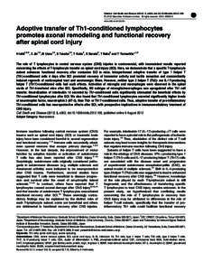 Citation: Cell Death and Disease[removed], e363; doi:[removed]cddis[removed] & 2012 Macmillan Publishers Limited All rights reserved[removed]www.nature.com/cddis  Adoptive transfer of Th1-conditioned lymphocytes