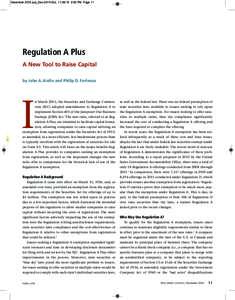 December 2015.qxp_Dec-2015-NJL:00 PM Page 11  Regulation A Plus A New Tool to Raise Capital by John A. Aiello and Philip D. Forlenza