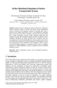 LNCS[removed]Ad Hoc Distributed Simulation of Surface Transportation Systems