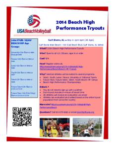 2014 Beach High Performance Tryouts 2014 FIVB / USAV