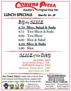 Conans Central Lunch Specials (M-F, 11-2) & Happy Hour (M-F, 3-6).ai