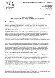 Antarctic and Southern Ocean Coalition ASOC Secretariat 1630 Connecticut Ave NW Third Floor Washington, DC[removed]USA Tel: [removed]