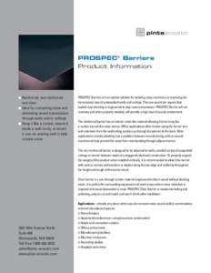 PROSPEC® Barriers Product Information