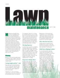A3435  Lawn maintenance aintaining a beautiful lawn can be an enjoyable recreation and add significant