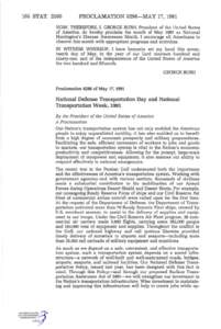 105 STAT[removed]PROCLAMATION 6296—MAY 17, 1991 NOW, THEREFORE, I, GEORGE BUSH, President of the United States of America, do hereby proclaim the month of May 1991 as National