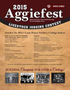 2015  Aggiefest L I VE  Sponsored by the Texas A&M University