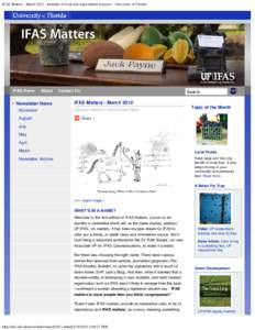 IFAS Matters - MarchInstitute of Food and Agricultural Sciences - University of Florida