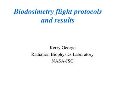 Biodosimetry on NASA/MIR crewmembers