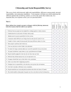 Citizenship and Social Responsibility Survey