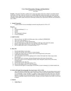 Sterols Mass Spectra Protocol