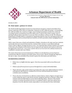 Arkansas Department of Health 4815 West Markham Street ● Little Rock, Arkansas[removed] ● Telephone[removed]Governor Mike Beebe Nathaniel Smith, MD, MPH, Director and State Health Officer