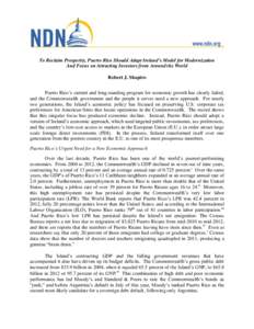 Economics / International relations / Outline of Puerto Rico / Economy of Puerto Rico / International economics / Puerto Rico / Foreign direct investment