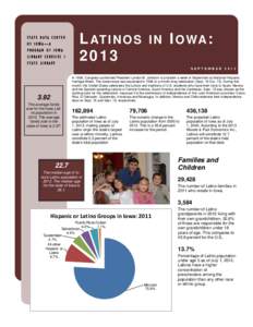 STATE DATA CENTER OF IOWA—A PROGRAM OF IOWA LIBRARY SERVICES / STATE LIBRARY