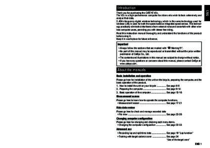 Introduction  Read this instruction manual thoroughly and understand the functions of the product before using it. Keep it in a safe place for future reference.