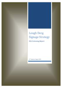 Lough Derg Signage Strategy SEA Screening Report LIT Tipperary August 2012
