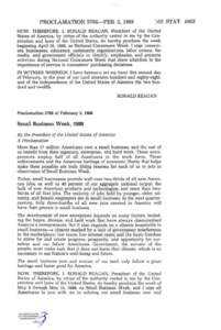 PROCLAMATION 5766—FEB. 2, [removed]STAT[removed]NOW, THEREFORE, I, RONALD REAGAN, President of the United States of America, by virtue of the authority vested in me by the Constitution and laws of the United States, do 