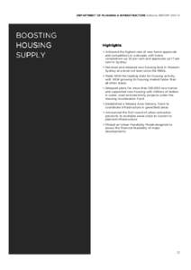 DEPARTMENT OF PLANNING & INFRASTRUCTURE ANNUAL REPORT[removed]BOOSTING HOUSING SUPPLY
