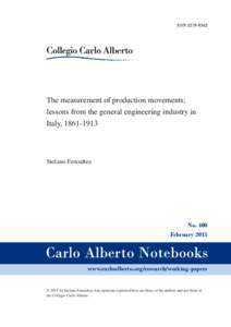 ISSN[removed]The measurement of production movements: lessons from the general engineering industry in Italy, 1861­1913