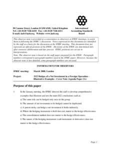 30 Cannon Street, London EC4M 6XH, United Kingdom Tel: +[removed]6410 Fax: +[removed]6411 E-mail: [removed] Website: www.iasb.org International Accounting Standards